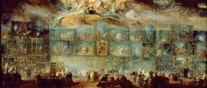 Kilátás a Louvre-i szalonra, 1779 (olaj, papír, vászonra fektetve)